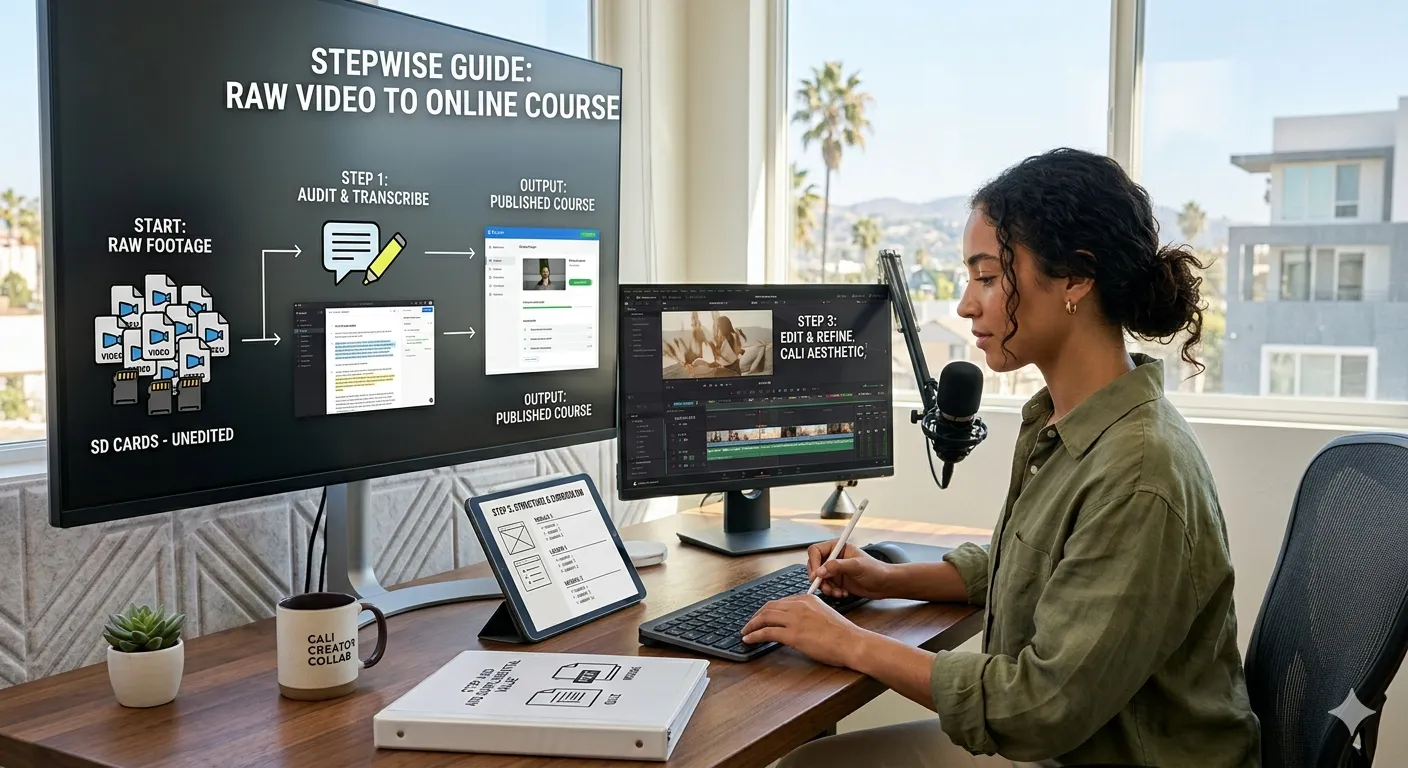 How to Turn Raw Videos into an Online Course Content: Stepwise Guide for California Creators