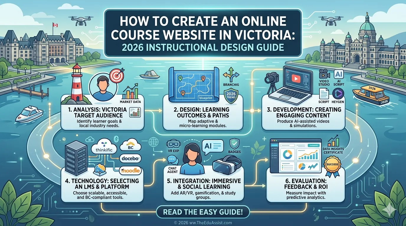 Process involved in creating online course website in Victoria in 2026