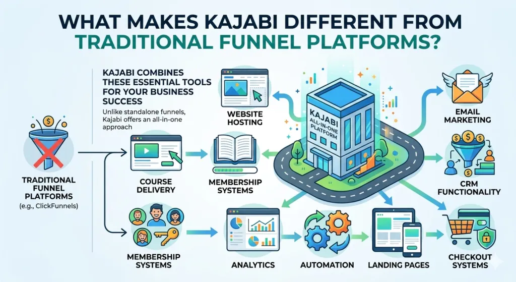 factors that make kajabi different from other funnel platforms
