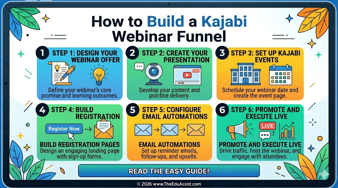 steps involved in creating kajabi webinar funnel