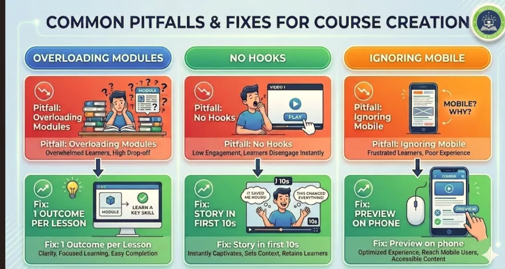 “Thinkific course creation curriculum builder showing course modules, lesson organization, and structured learning path setup” 