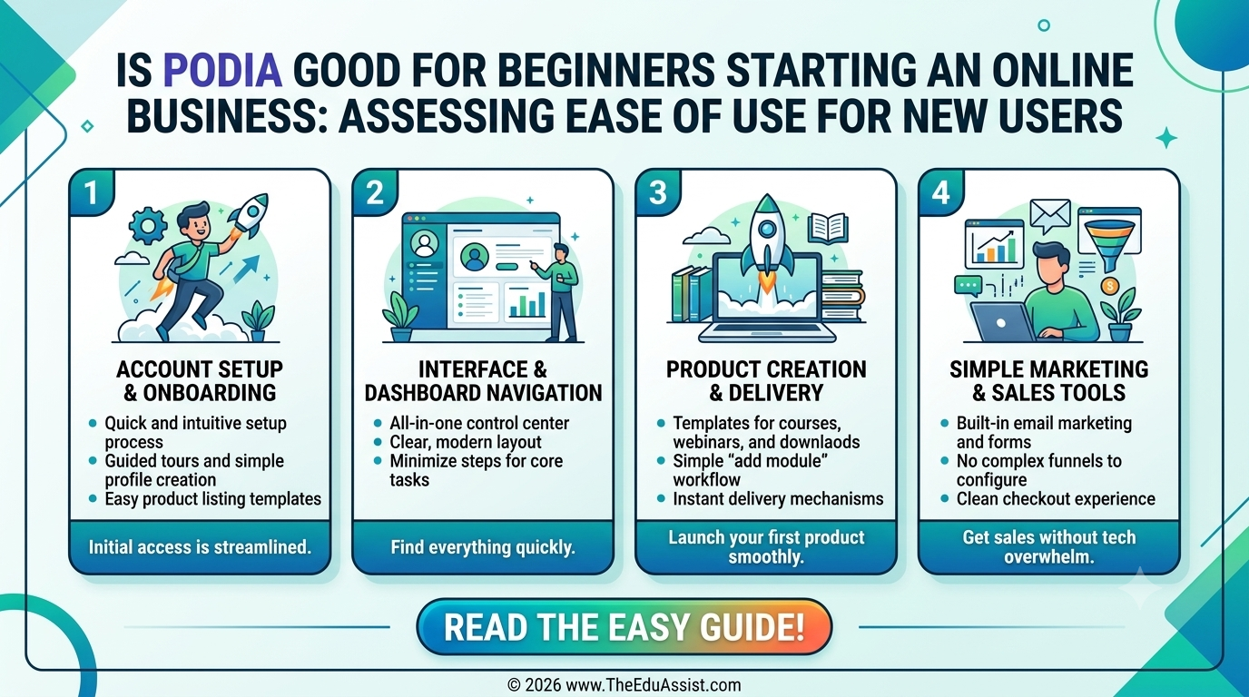 access if podia is good for beginners