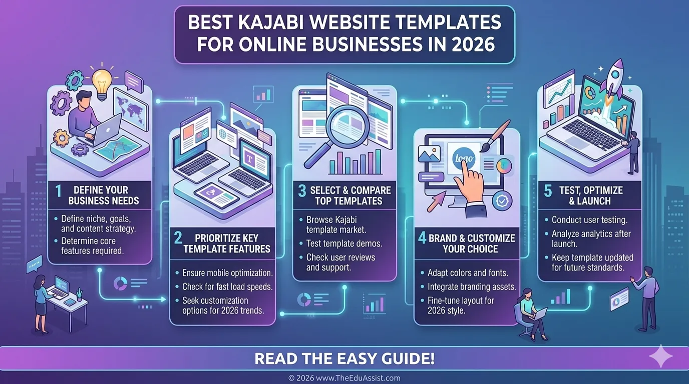 process for choosing bet kajabi templates