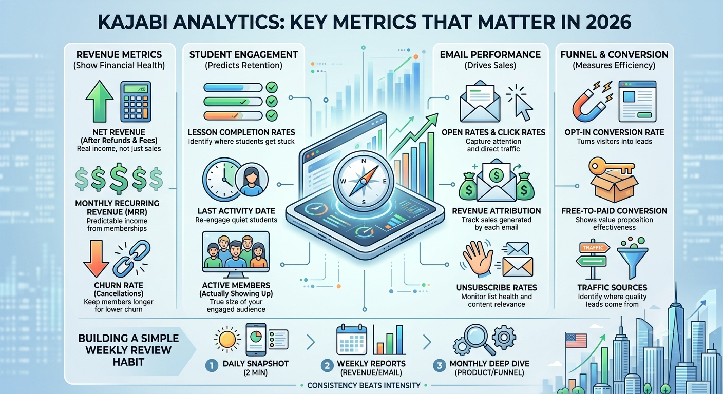 Kajabi Analytics: The Complete Guide to Tracking Course Performance in 2026